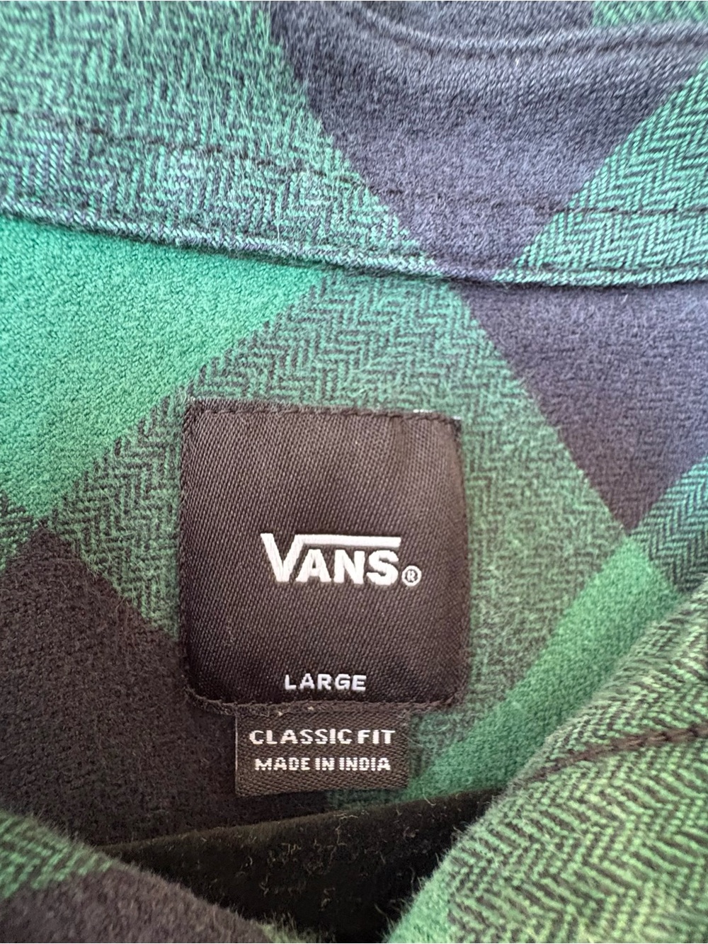 Vans Men’s Teal & Black Plaid Button-Down Shirt - Picture 4 of 4
